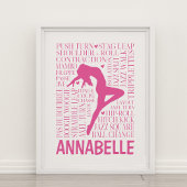 Jazz Word Cloud Hot Pink Wall Art Poster