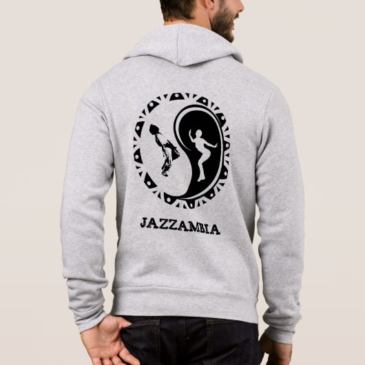 Jazzambia Yin Yang Zip Hoodie Mannen (Achterkant)