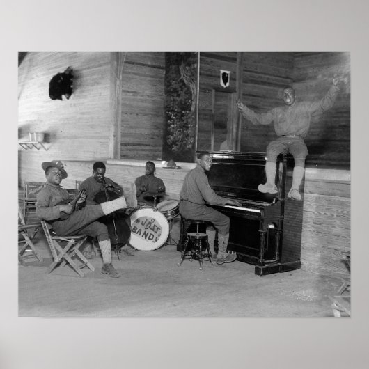 Jazzband, 1918. Antieke foto Poster (Voorkant)