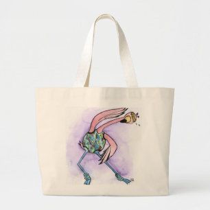 Jazzercise Flamingo Grote Tote Bag