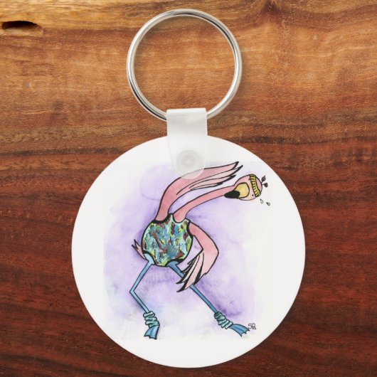 Jazzercise Flamingo Sleutelhanger (Voorkant)