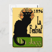 JazzFest Chat Noir 1896 Briefkaart (Voorkant / Achterkant)