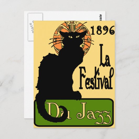 JazzFest Chat Noir 1896 Briefkaart (Voorkant / Achterkant)