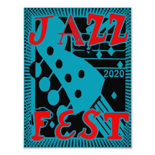 JazzFest Guitar 2020, bewerkt tekst Foto Afdruk (Voorkant)