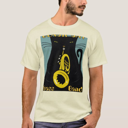 Jazzfestival, Zwarte katten T-shirt (Voorkant)