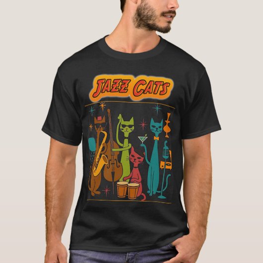 jazzkatten t-shirt (Voorkant)