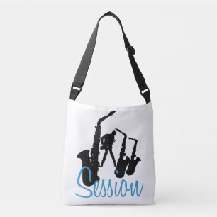 Jazzman Black Saxophonist Jazz Session B Crossbody Tas