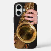 Jazzman die Gold Saxophone foto speelt Case-Mate iPhone Case (Achterkant)