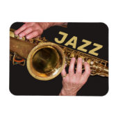 Jazzman die Gold Saxophone speelt Magneet (Horizontaal)