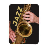 Jazzman die Gold Saxophone speelt Magneet (Verticaal)