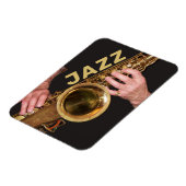 Jazzman die Gold Saxophone speelt Magneet (Linkerzijde)