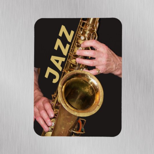 Jazzman die Gold Saxophone speelt Magneet
