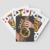 Jazzman die Gold Saxophone speelt Pokerkaarten (Achterkant)