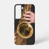 Jazzman die Gold Saxophone speelt Samsung Galaxy Hoesje (Achterkant)