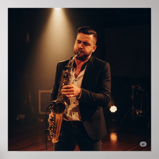 Jazzman Saxofonist Poster (Voorkant)