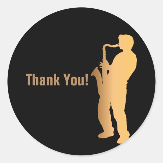 jazzmuziek, dank u stickers (Voorkant)