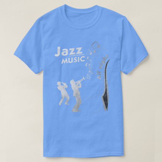Jazzmuziek de hele avond t-shirt (Design voorkant)
