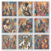 Jazzmuziek Kunststickercollectie Sticker (Voorkant)
