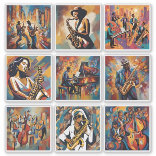 Jazzmuziek Kunststickercollectie Sticker (Voorkant)