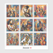 Jazzmuziek Kunststickercollectie Sticker (Vel)