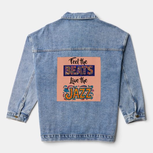 Jazzmuziek liefhebber denim jacket (Achterkant)