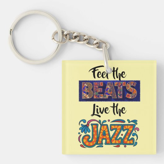 Jazzmuziek liefhebber sleutelhanger (voorkant)