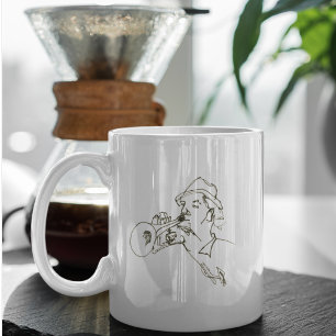 Jazzmuziek liefhebber trompetspeler koffiemok