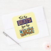 Jazzmuziek liefhebber vierkante sticker (Envelop)
