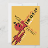 Jazzmuziek trompet verjaardag kaart (Voorkant)