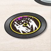 jazzmuziek-vinylplaat ronde kartonnen onderzetter (Gebogen)