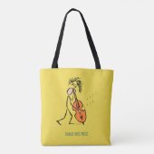 Jazzmuzikant contrabas speler tote bag (Achterkant)