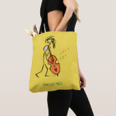 Jazzmuzikant contrabas speler tote bag (Dichtbij)