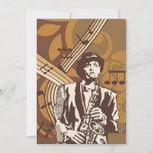 Jazzmuzikant met saxofoon kaart (Voorkant)