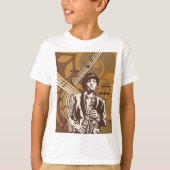 Jazzmuzikant met saxofoon t-shirt (Voorkant)