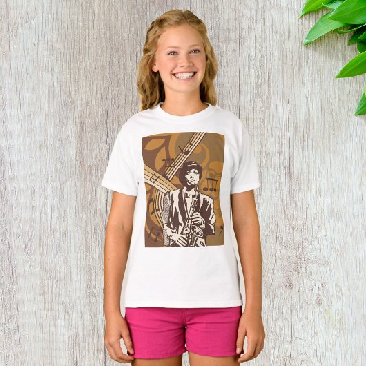 Jazzmuzikant met Saxofoon T-shirt