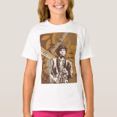 Jazzmuzikant met Saxofoon T-shirt (Voorkant)