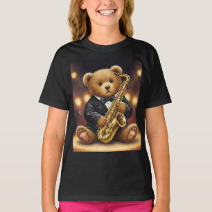 Jazzmuzikant, Teddy met saxofoon van Natasha Us T-shirt