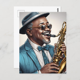 jazzmuzikanten briefkaart