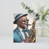 jazzmuzikanten briefkaart (Staand voorkant)