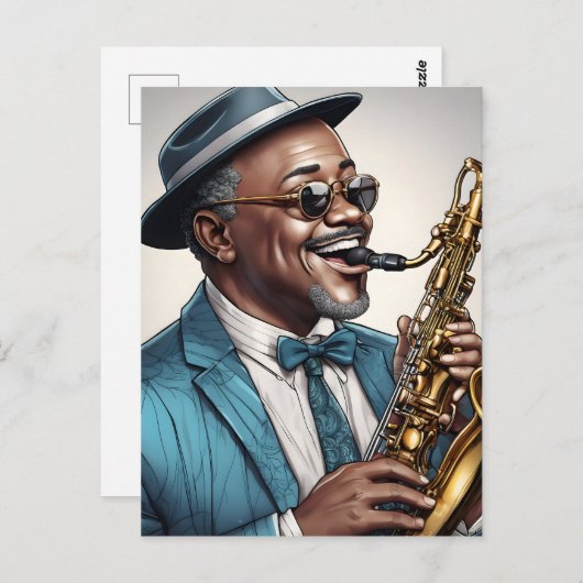 jazzmuzikanten briefkaart (Voorkant / Achterkant)