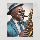 jazzmuzikanten briefkaart (Voorkant)