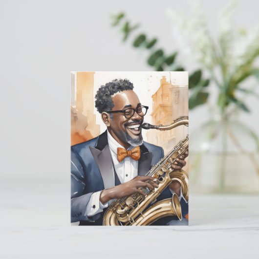 jazzmuzikanten briefkaart (Staand voorkant)