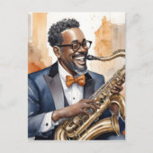 jazzmuzikanten briefkaart (Voorkant)