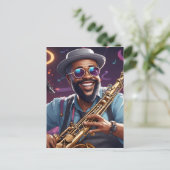 jazzmuzikanten briefkaart (Staand voorkant)
