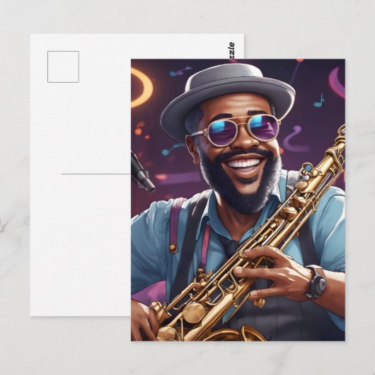 jazzmuzikanten briefkaart (Voorkant / Achterkant)