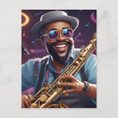 jazzmuzikanten briefkaart (Voorkant)