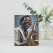 jazzmuzikanten briefkaart (Staand voorkant)