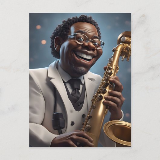 jazzmuzikanten briefkaart (Voorkant)