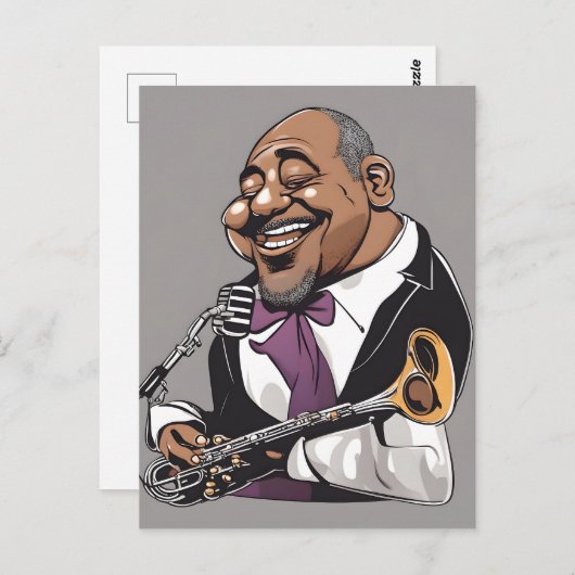 jazzmuzikanten briefkaart (Voorkant / Achterkant)