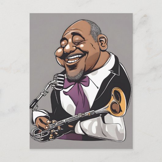 jazzmuzikanten briefkaart (Voorkant)